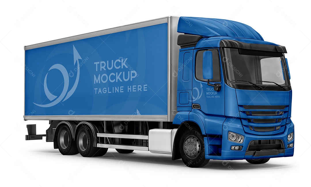 Mockup Caminhão Baú PSD Editável