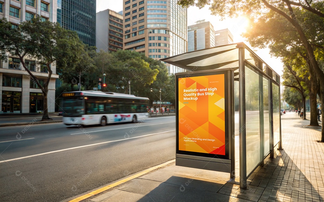 Mockup Ponto de Ônibus PSD Editável