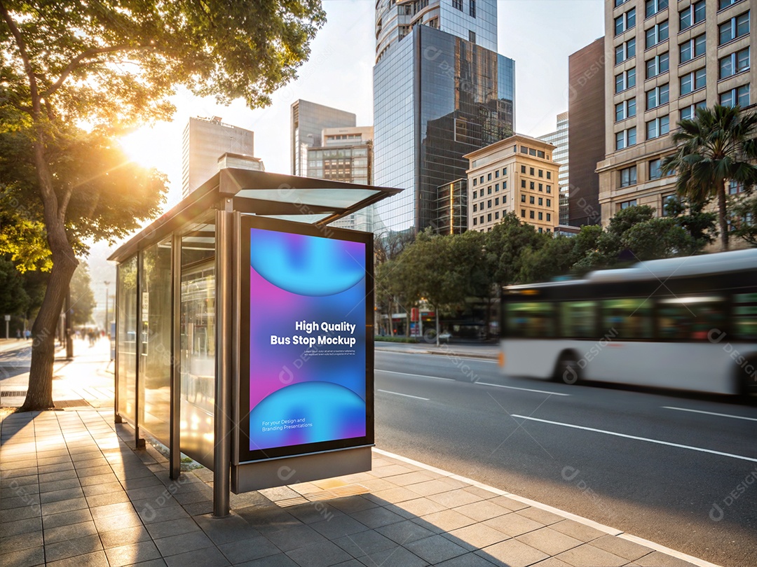 Mockup Ponto de Ônibus PSD Editável