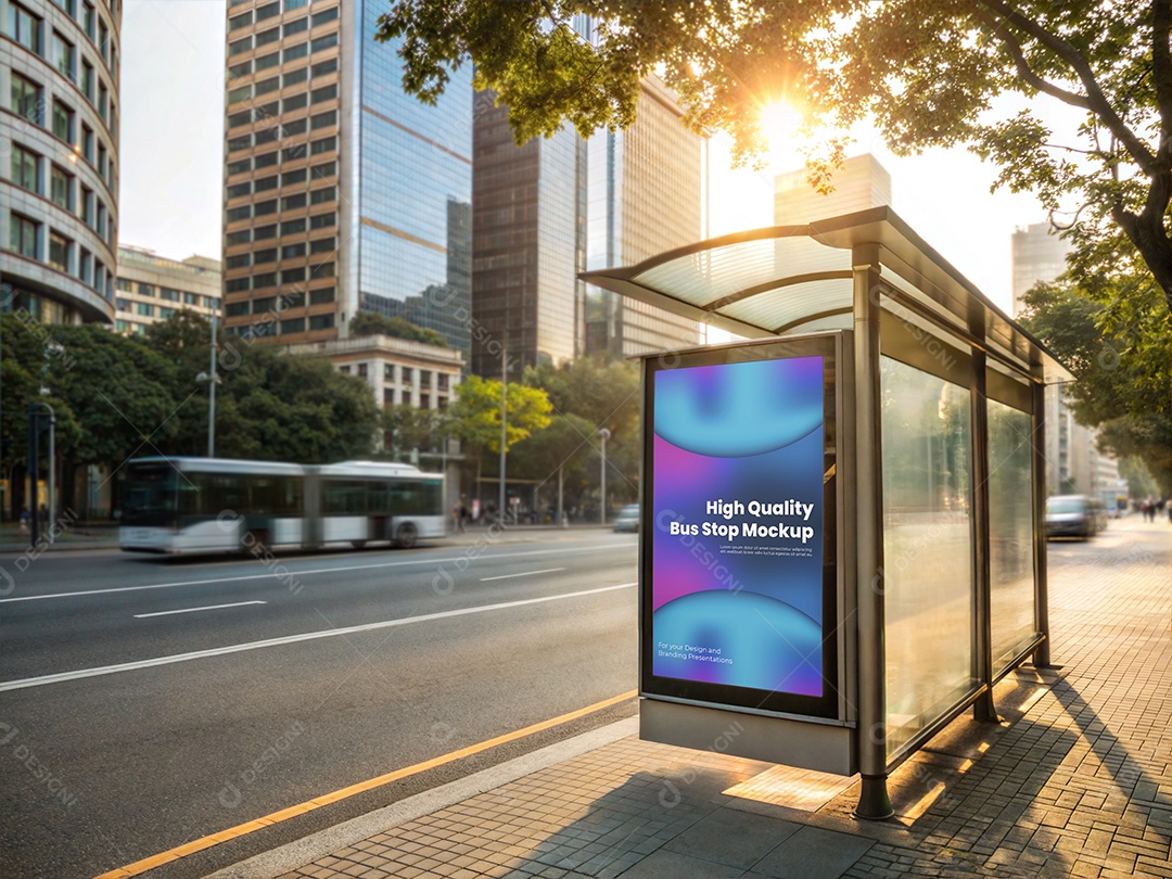 Mockup Ponto de Ônibus PSD Editável