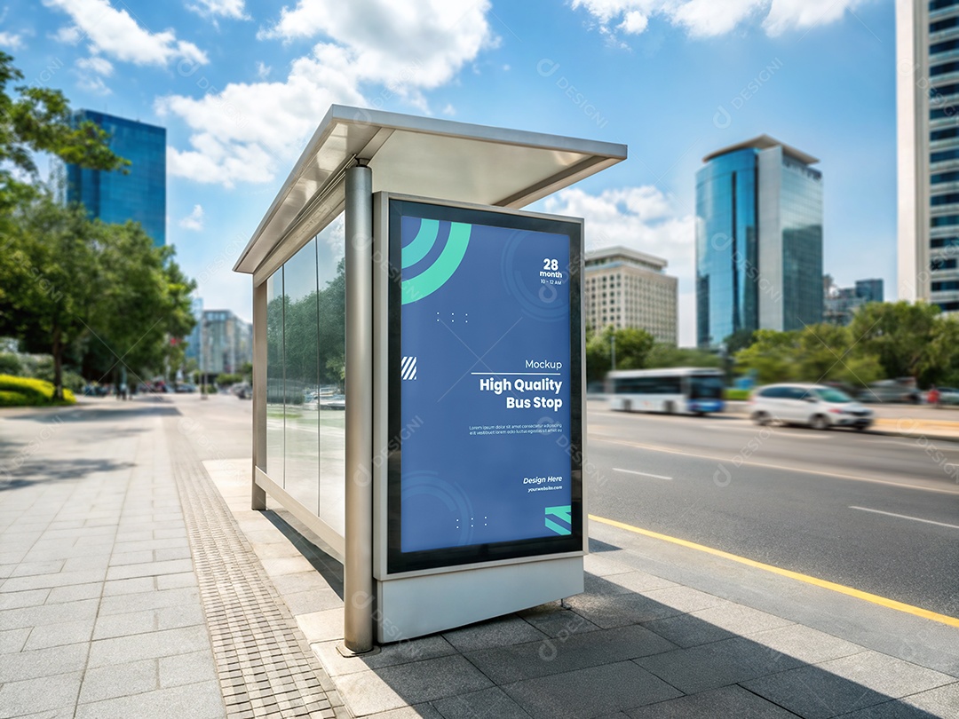 Mockup Ponto de Ônibus PSD Editável