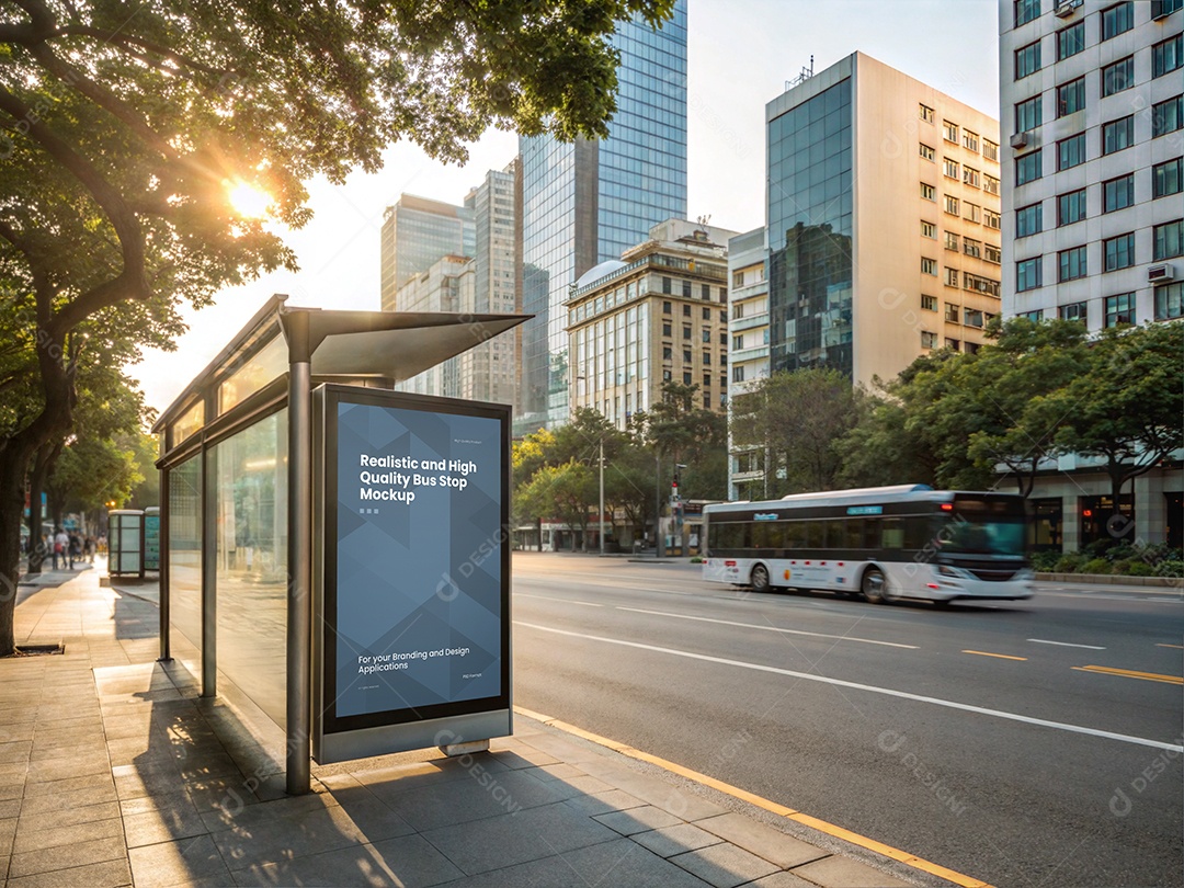 Mockup Ponto de Ônibus PSD Editável