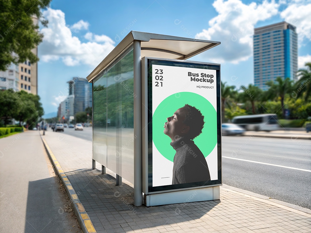 Mockup Ponto de Ônibus PSD Editável