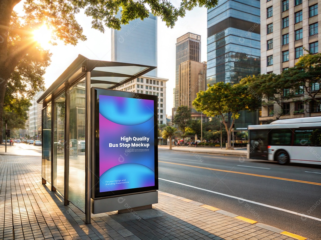 Mockup Ponto de Ônibus PSD Editável