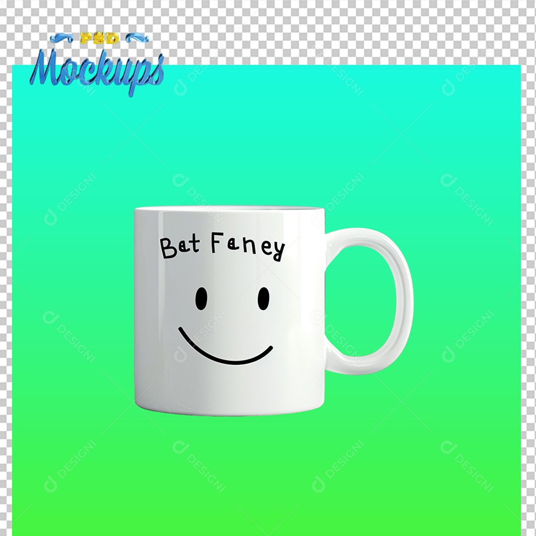 Mockup de Caneca Branca PSD Editável