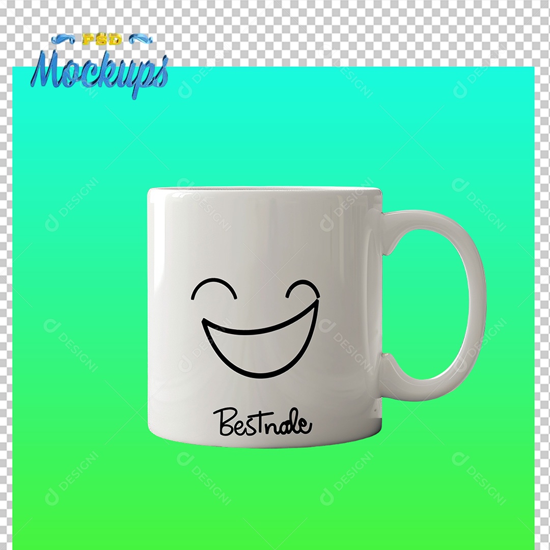 Mockup de Caneca Branca PSD Editável