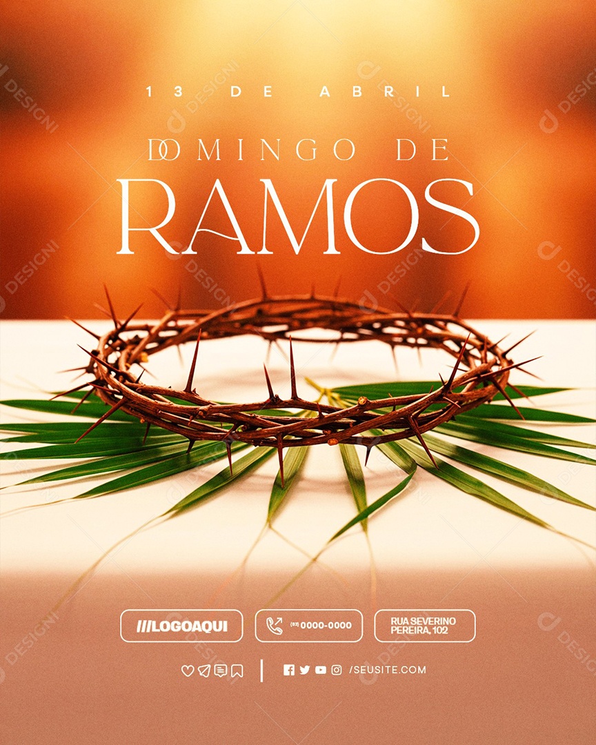 Social Media Domingo de Ramos 13 de Abril PSD Editável