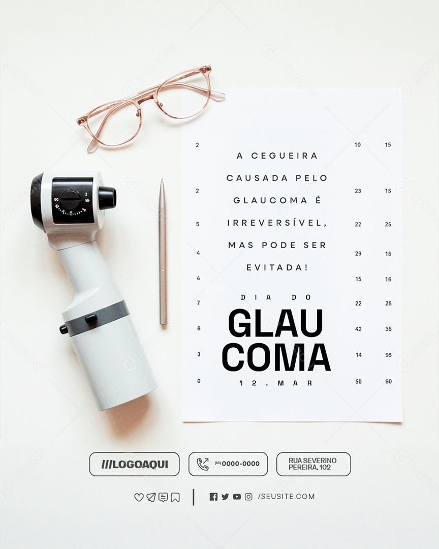 Dia do Glaucoma 12 de Março Social Media PSD Editável