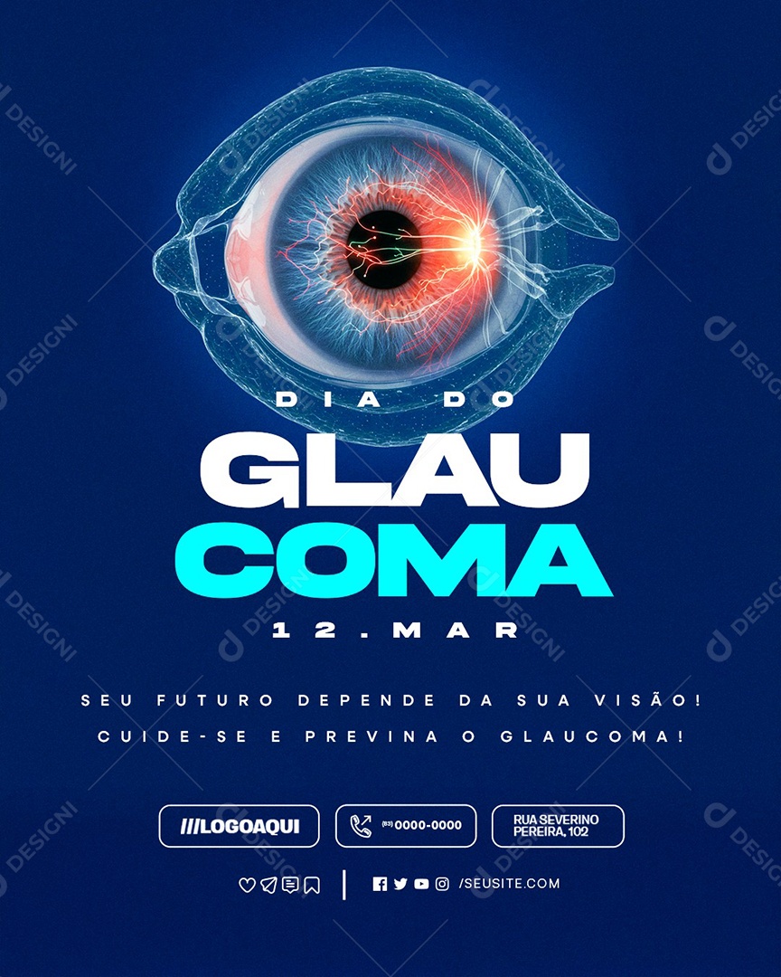Dia do Glaucoma 12 de Março Social Media PSD Editável