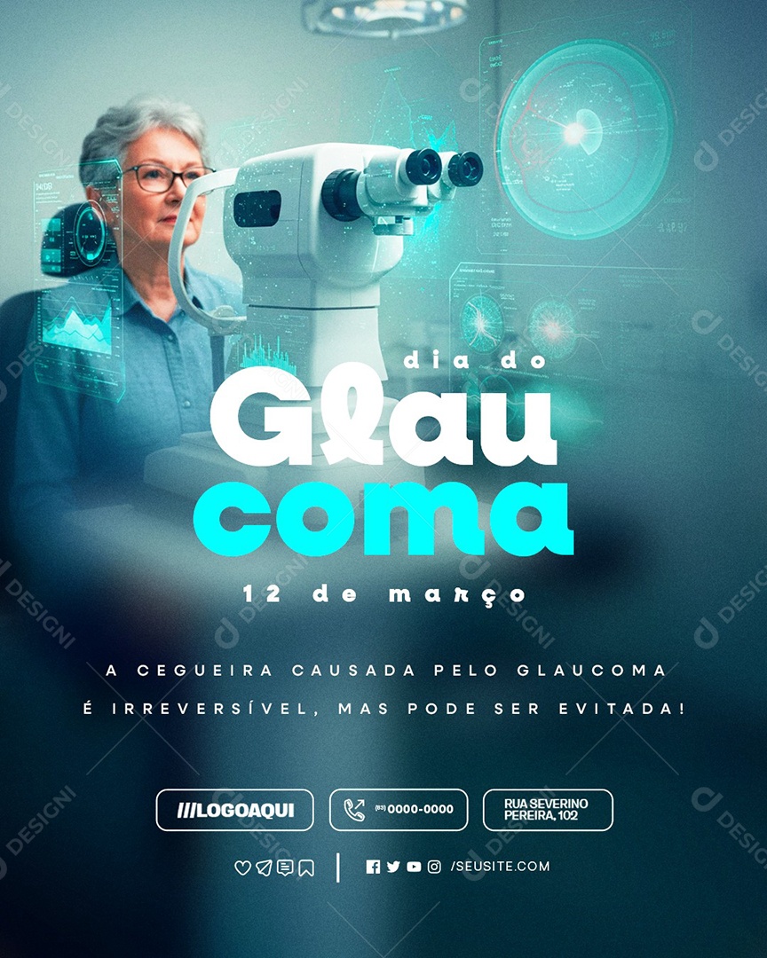 Dia do Glaucoma 12 de Março Social Media PSD Editável