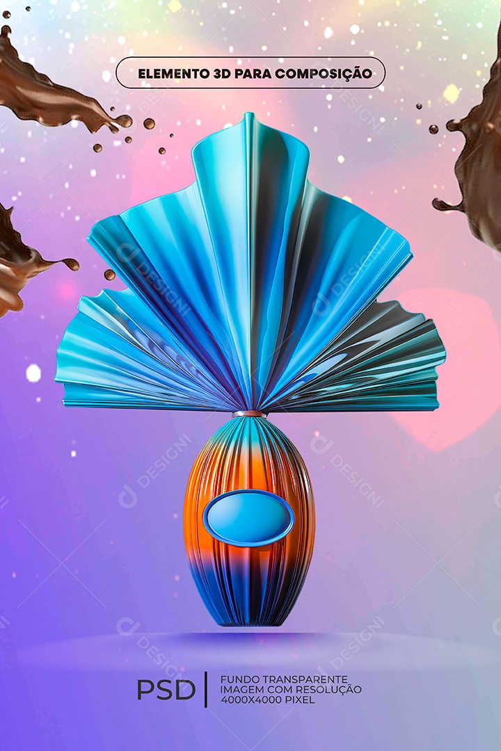 Ovo de Páscoa Elemento 3D Para Composição PSD