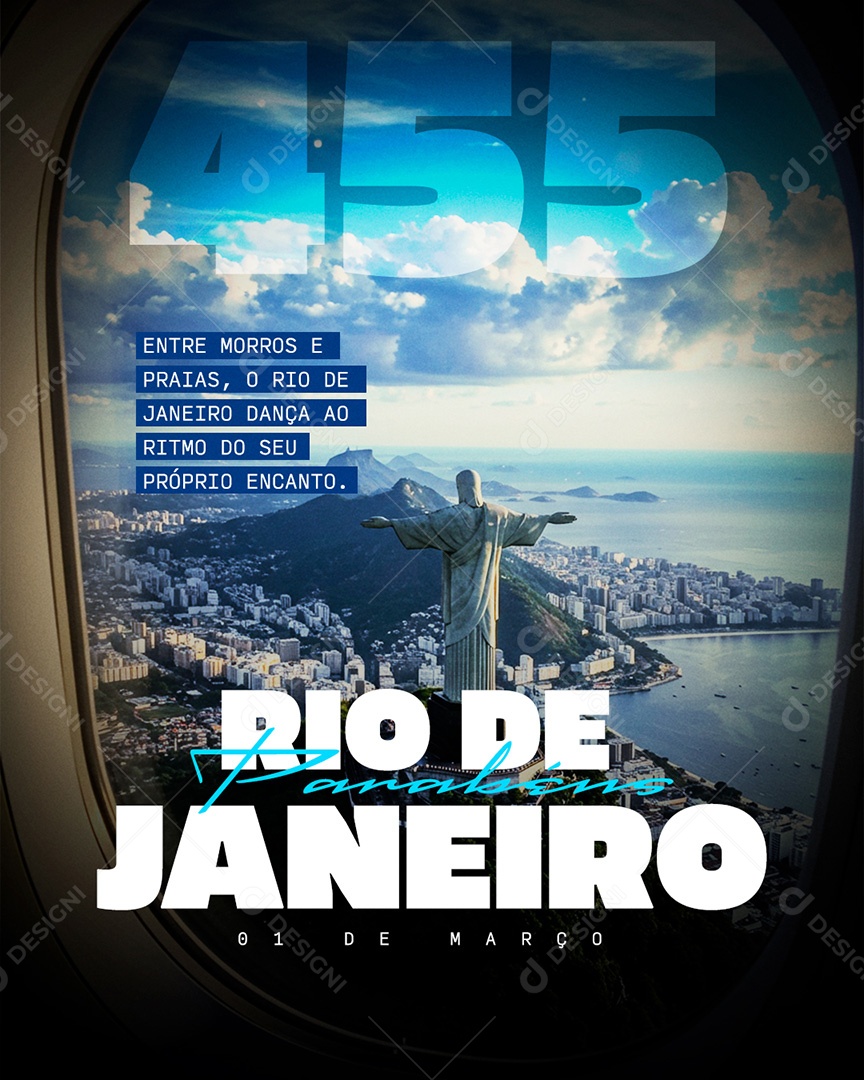 Aniversário da Cidade do Rio de Janeiro Parabéns Social Media PSD Editável