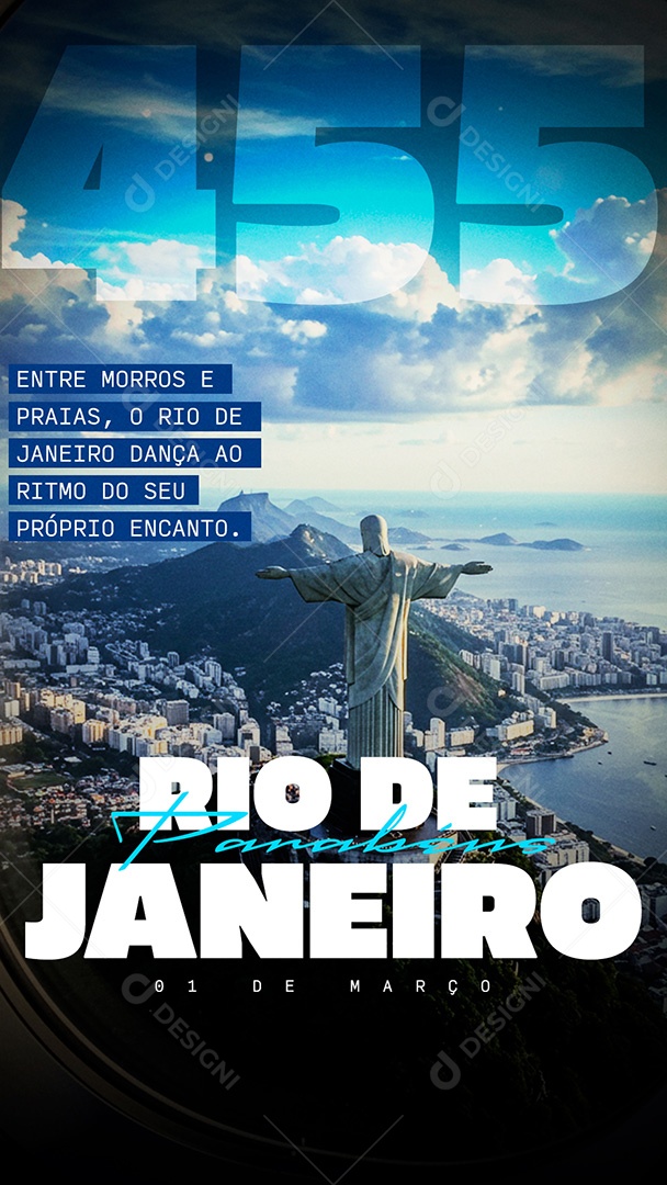 Story Aniversário da Cidade do Rio de Janeiro Parabéns Social Media PSD Editável