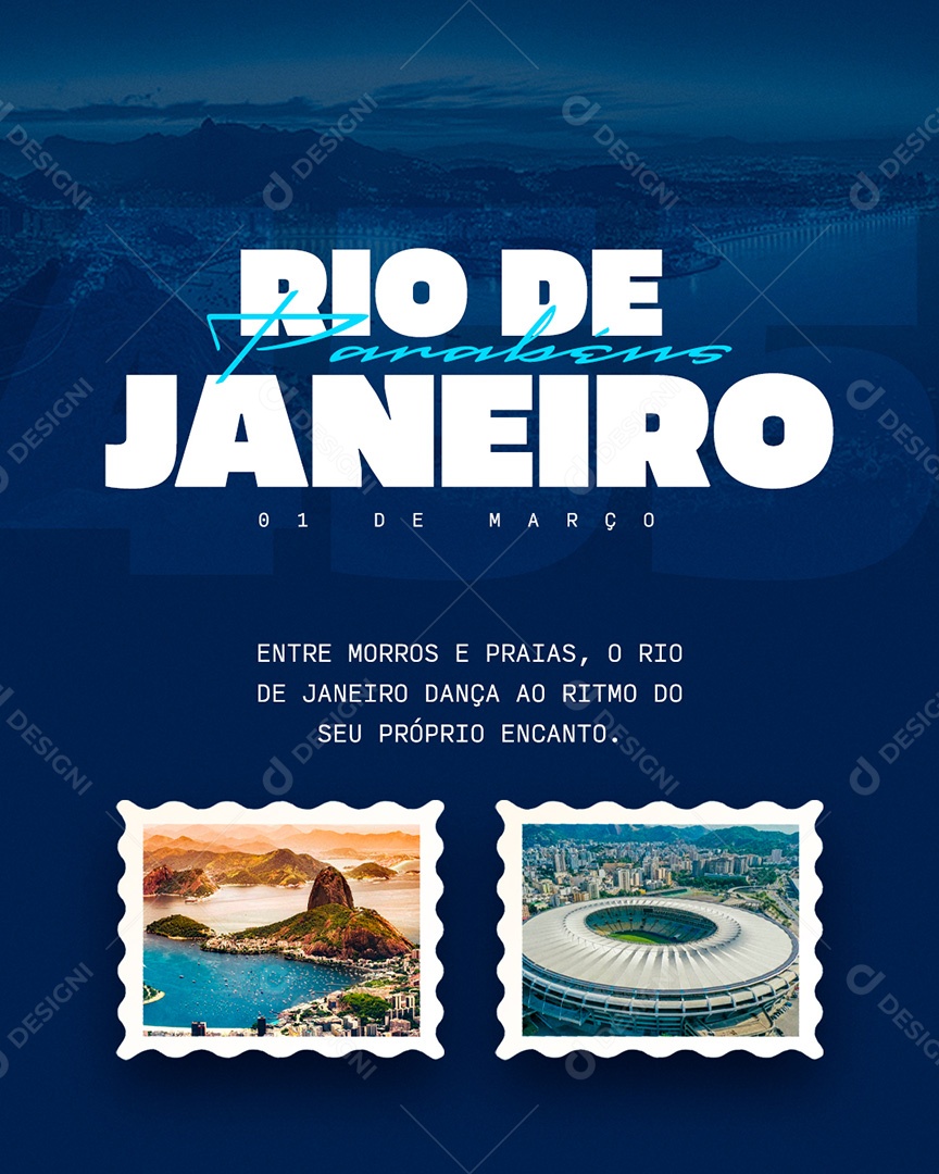 Aniversário da Cidade do Rio de Janeiro Parabéns Social Media PSD Editável