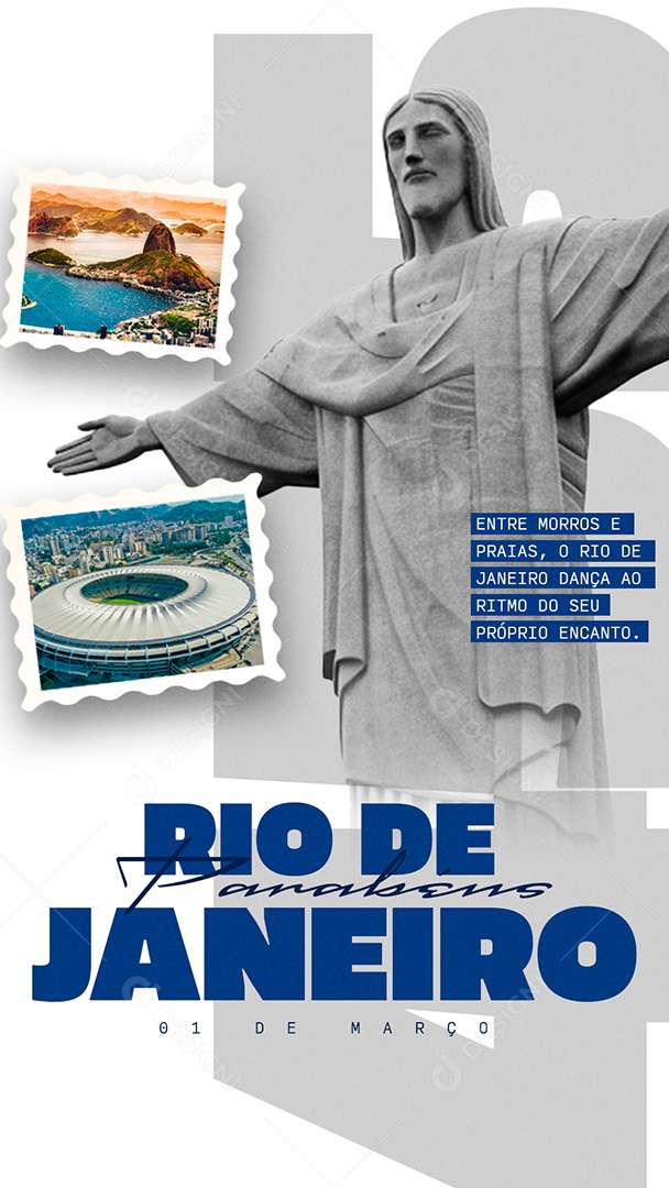 Story Aniversário da Cidade do Rio de Janeiro Parabéns Social Media PSD Editável
