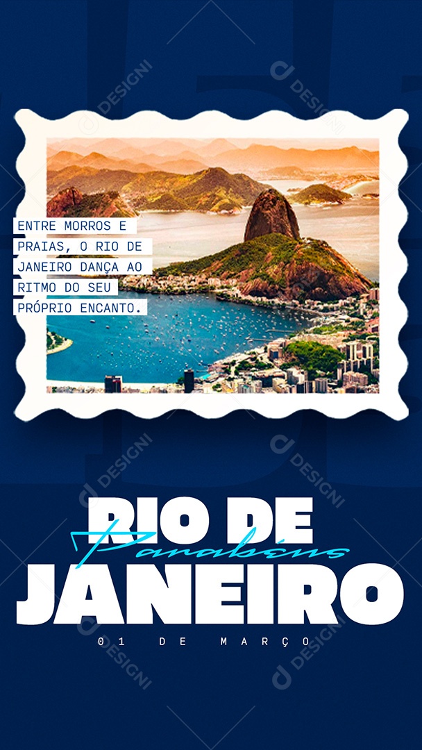 Story Aniversário da Cidade do Rio de Janeiro Parabéns Social Media PSD Editável