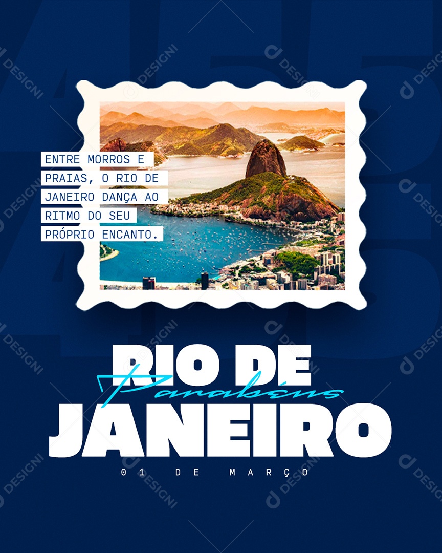 Aniversário da Cidade do Rio de Janeiro Parabéns Social Media PSD Editável