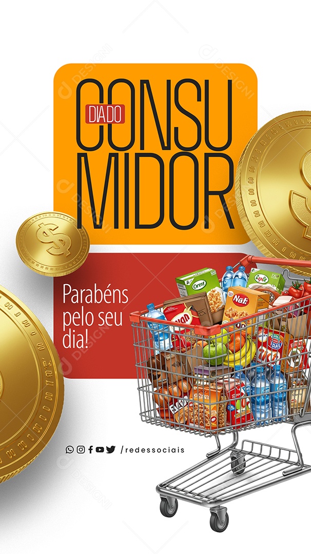 Story Dia do Consumidor Parabéns Social Media PSD Editável