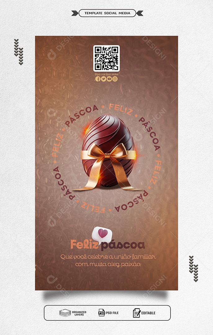 Story Feliz Páscoa Social Media PSD Editável