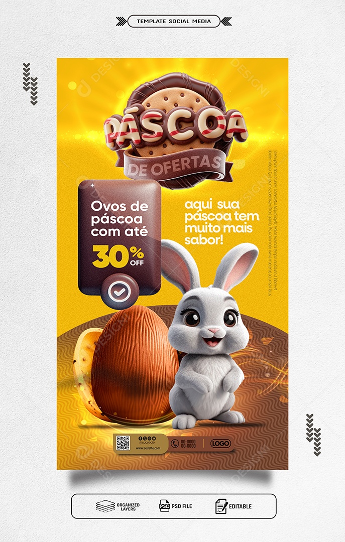 Story Promoção Páscoa de Ofertas Social Media PSD Editável
