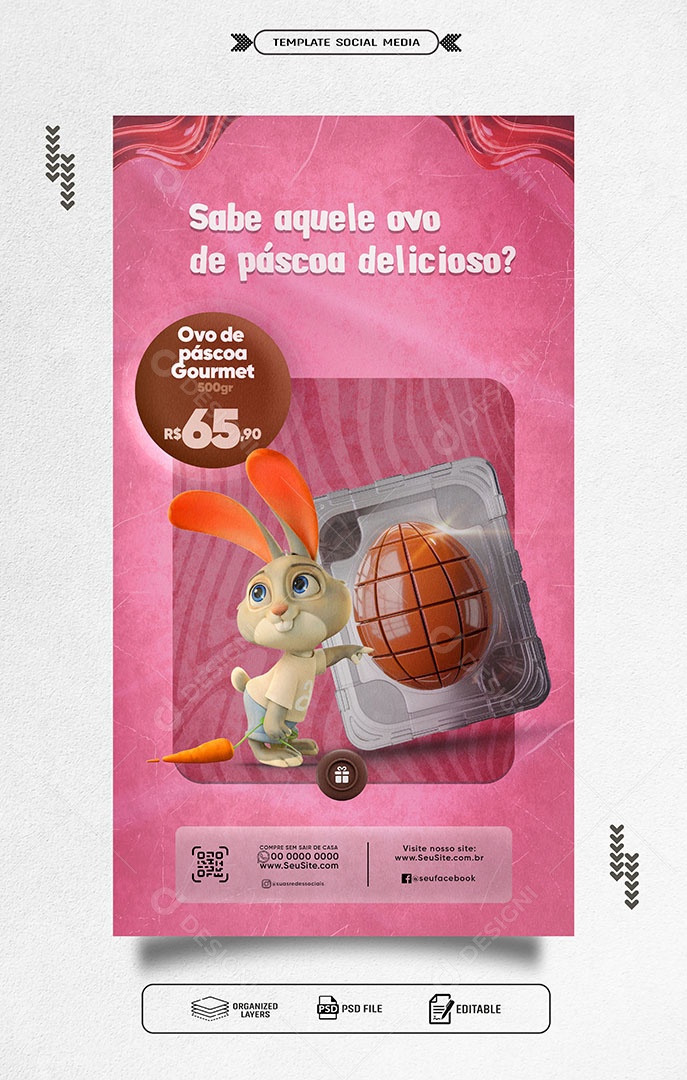 Story Promoção de Ovos de Pascoa Social Media PSD Editável
