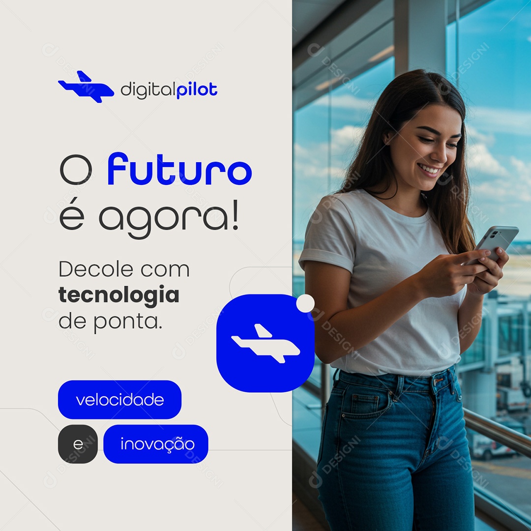 Agência de Viagens O Futuro é Agora Social Media PSD Editável