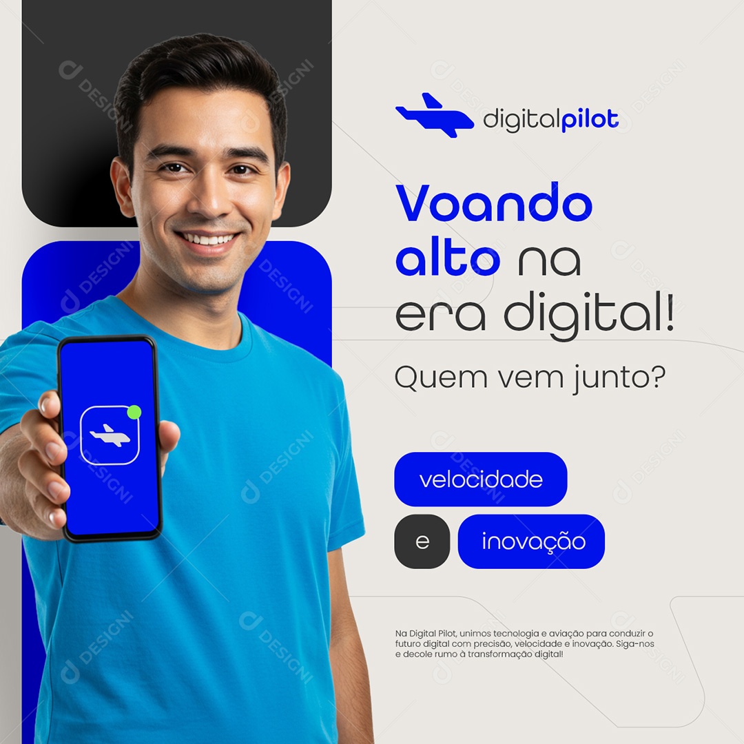 Agência de Viagens Voando Alto na Era Digital Social Media PSD Editável