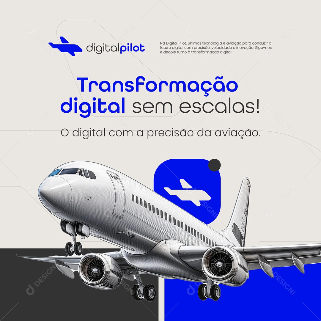 Agência de Viagens Transformação Digital Sem Escala Social Media PSD Editável