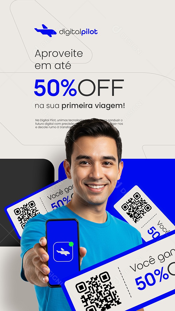 Story Agência de Viagens Aproveite em Até 50% Off Social Media PSD Editável