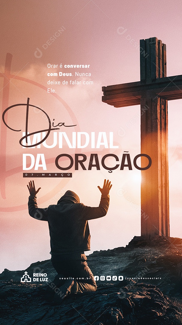 Story Dia Mundial da Oração 07 de Março Social Media PSD Editável