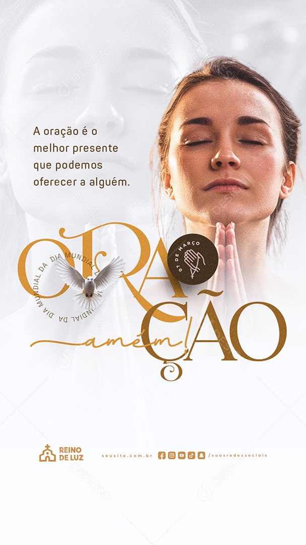 Story Dia Mundial da Oração 07 de Março Amém Social Media PSD Editável