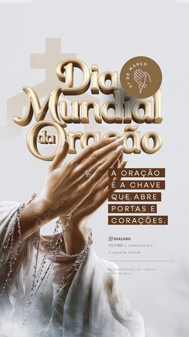 Story Dia Mundial da Oração 07 de Março Social Media PSD Editável