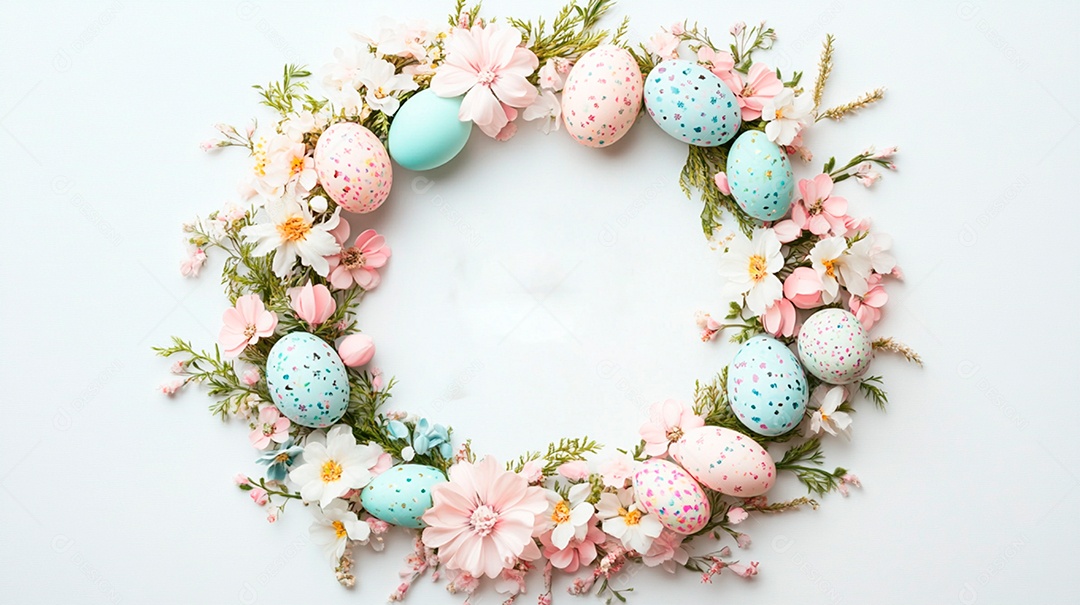 Fundo branco com feliz páscoa