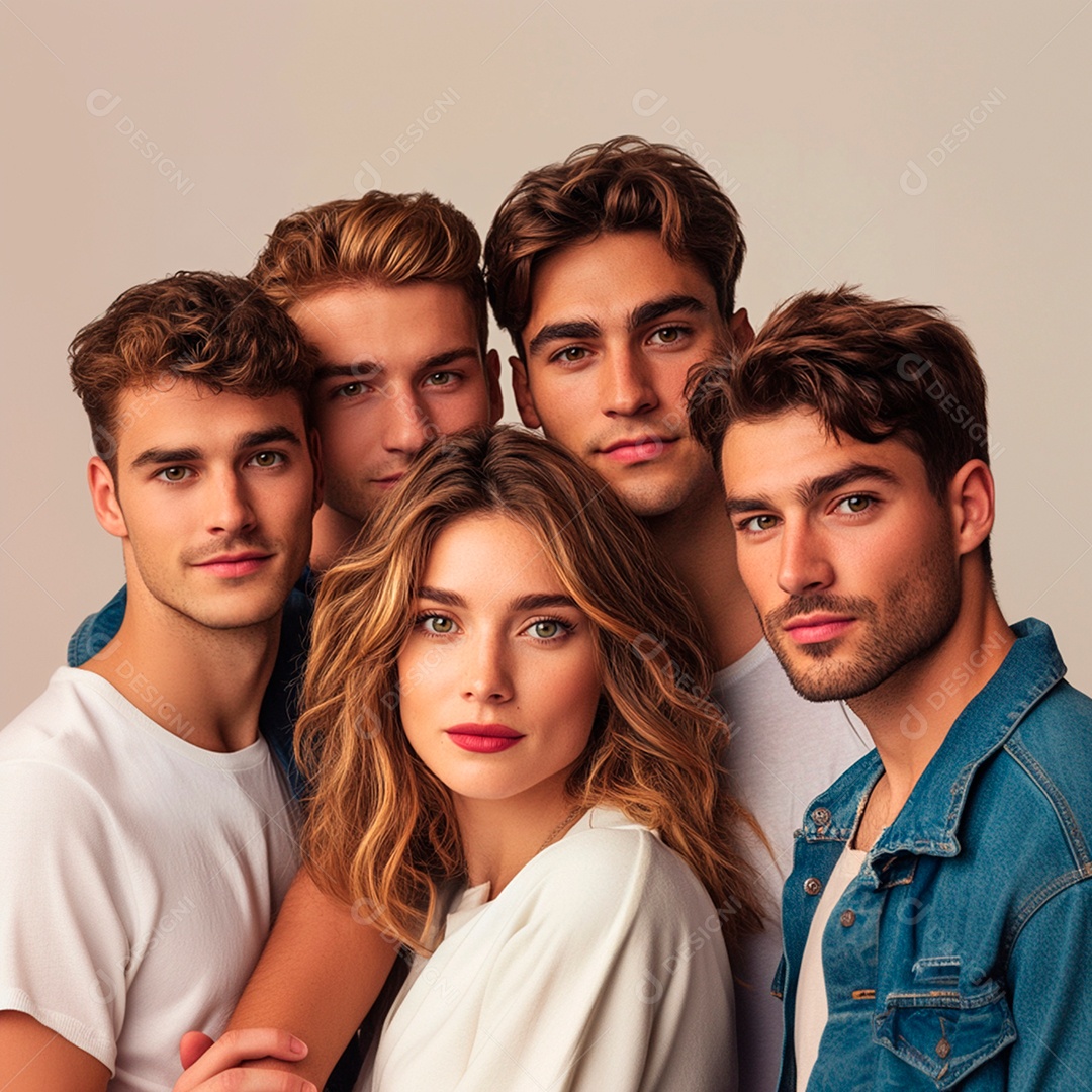 Uma foto para um grupo de amigos britânicos