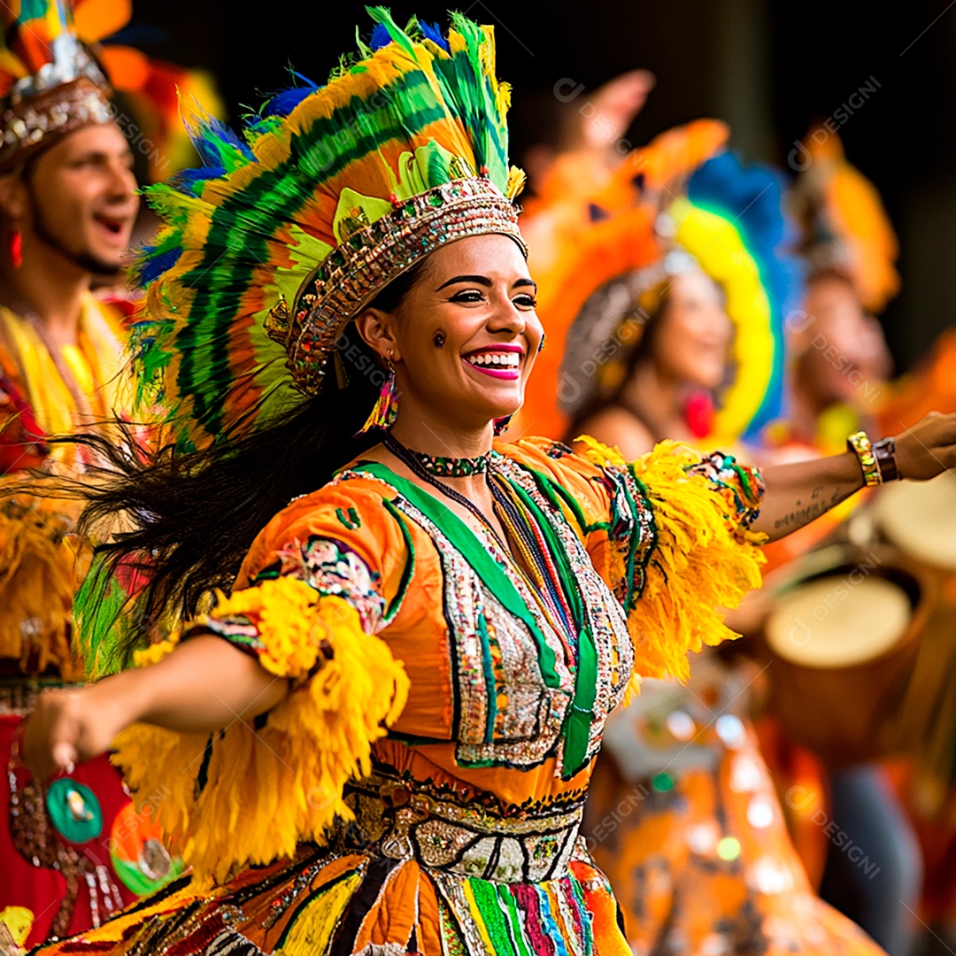 Estilo fotográfico altamente realista de dançarino de maracatu