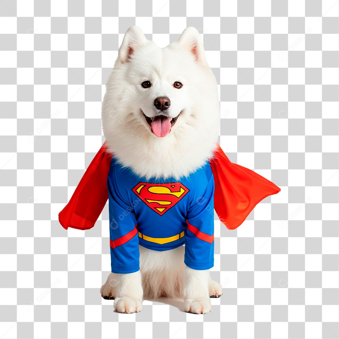 Cachorro com Fantasia de Super Herói PNG Transparente