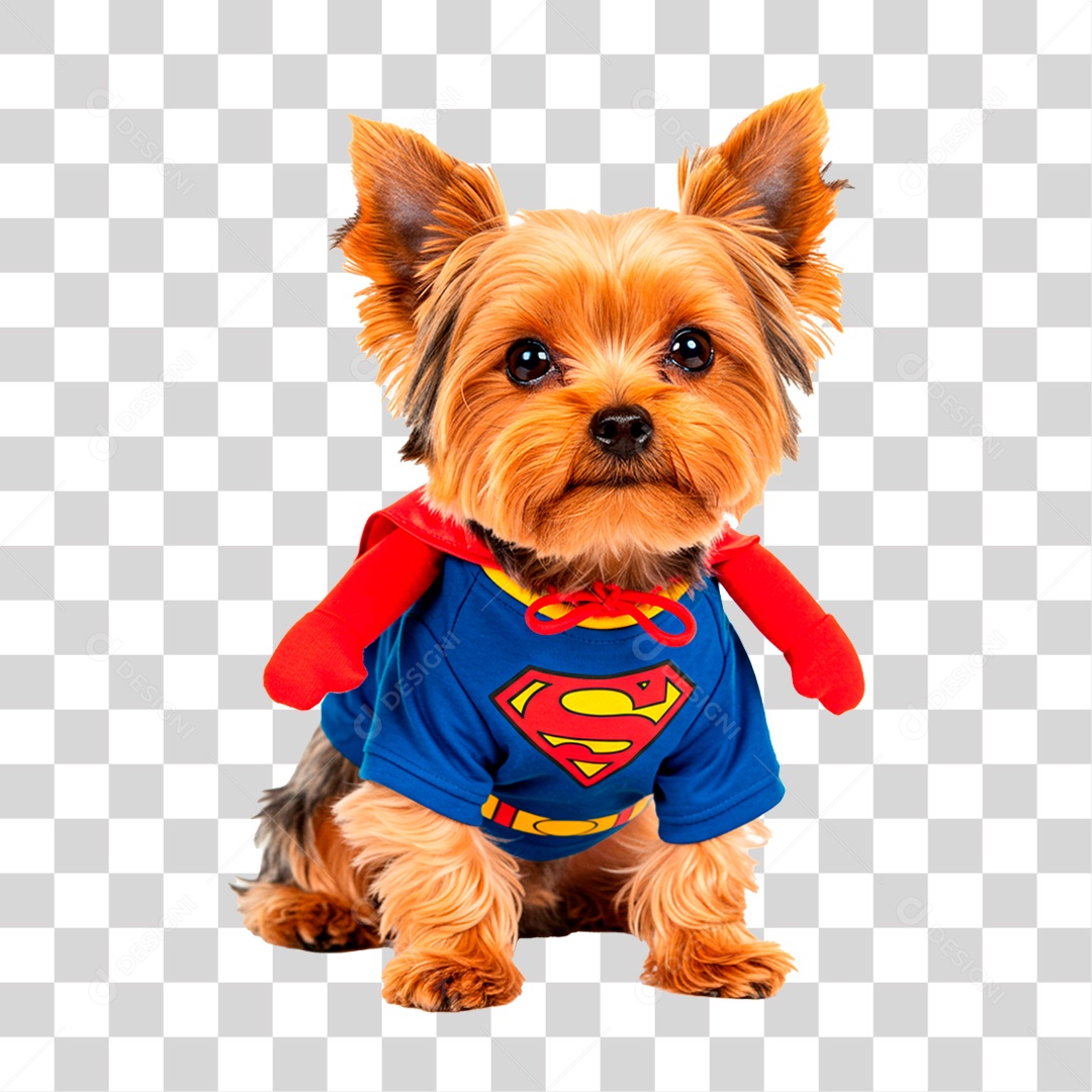 Cachorro com Fantasia de Super Herói PNG Transparente