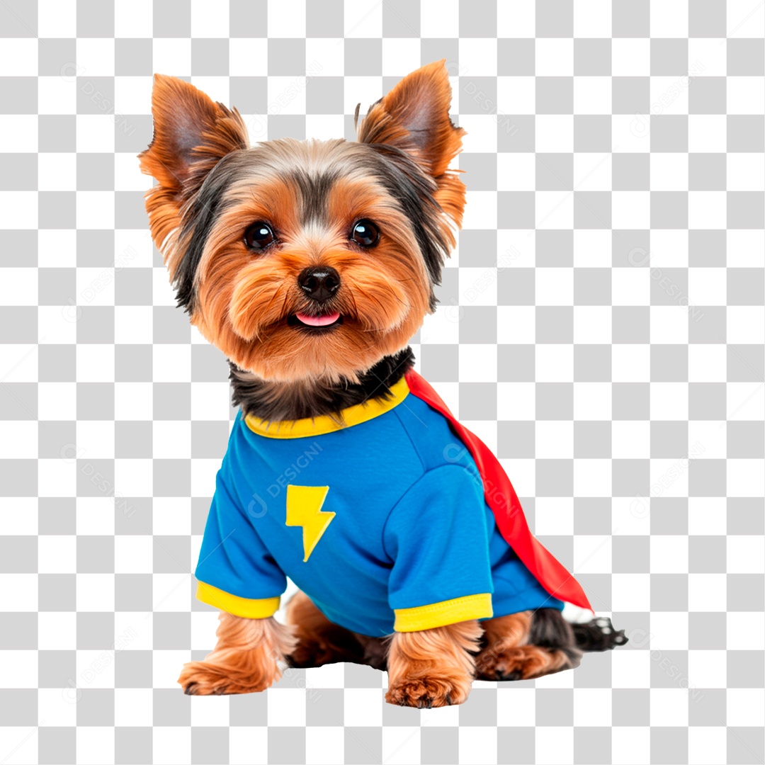Cachorro com Fantasia de Super Herói PNG Transparente
