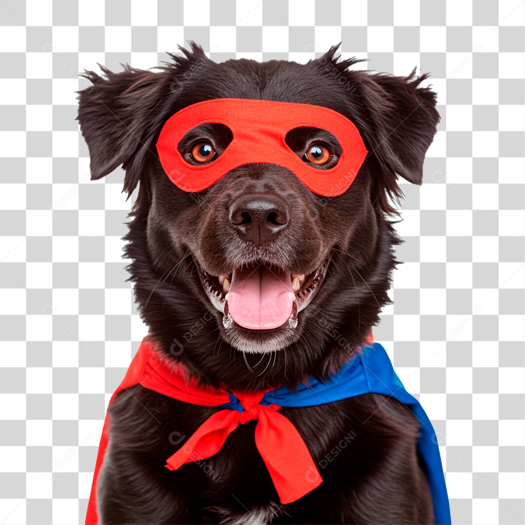 Cachorro com Fantasia de Super Herói PNG Transparente