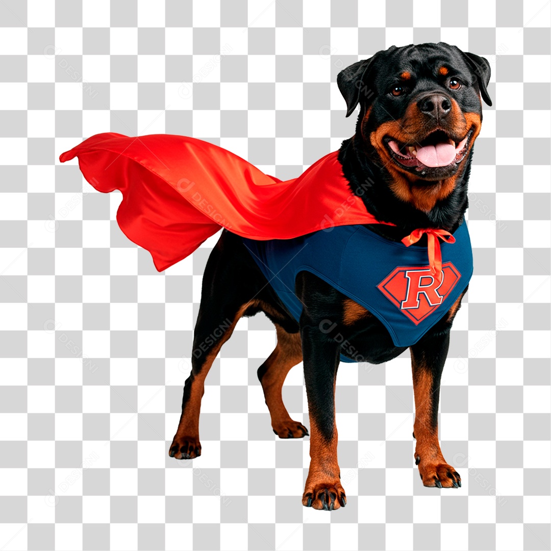 Cachorro com Fantasia de Super Herói PNG Transparente