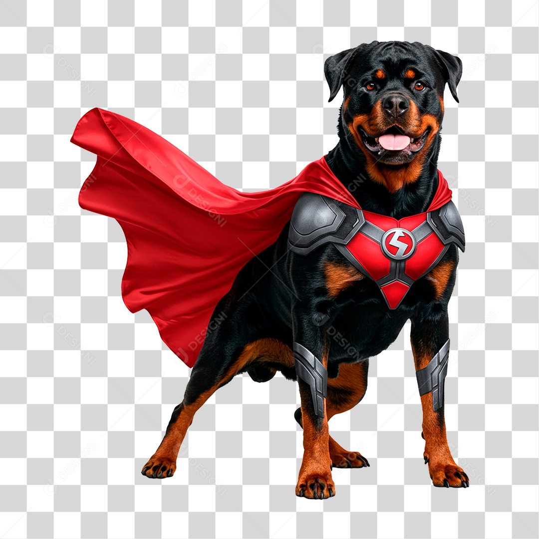 Cachorro com Fantasia de Super Herói PNG Transparente