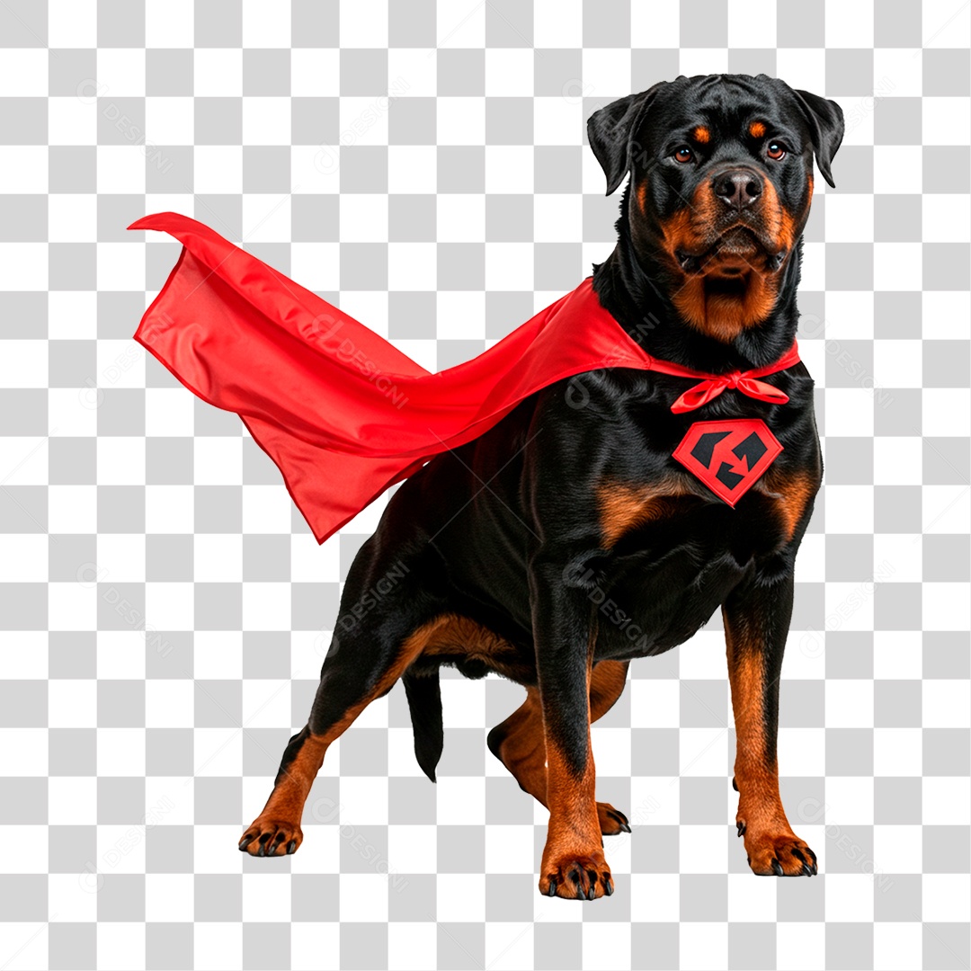 Cachorro com Fantasia de Super Herói PNG Transparente