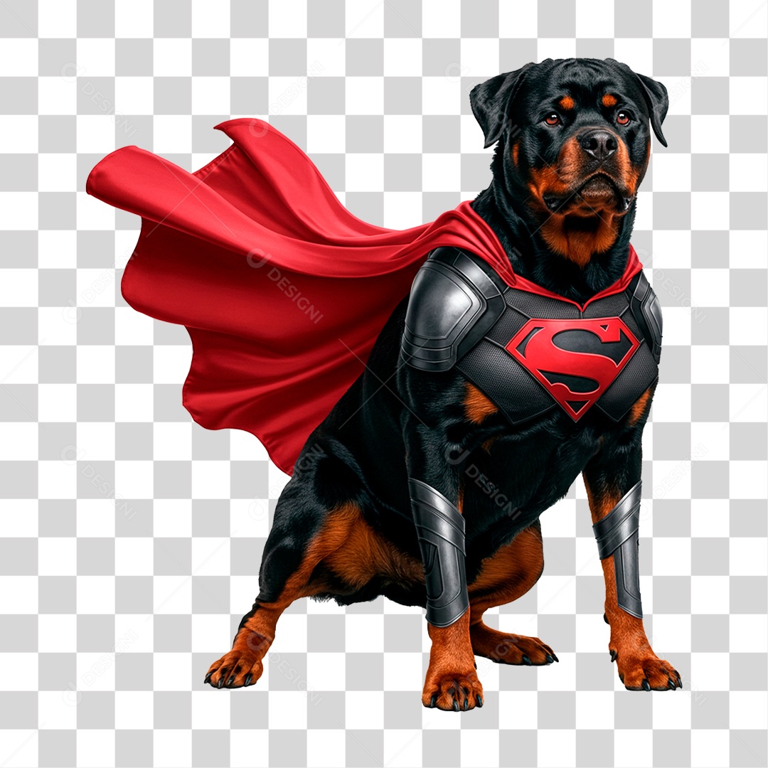 Cachorro com Fantasia de Super Herói PNG Transparente