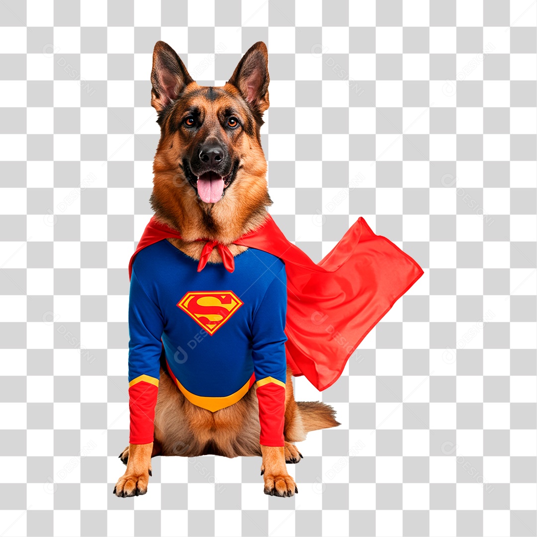 Cachorro com Fantasia de Super Herói PNG Transparente