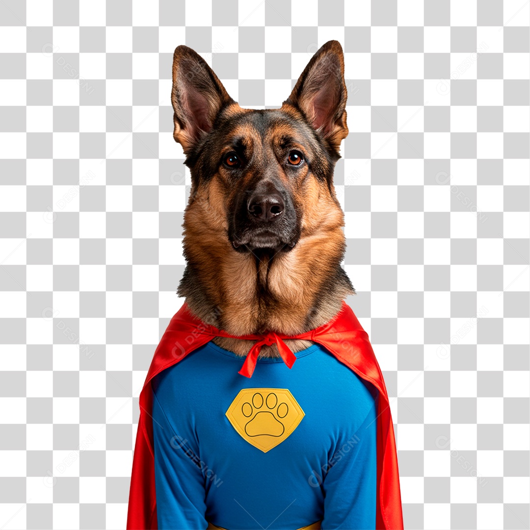 Cachorro com Fantasia de Super Herói PNG Transparente