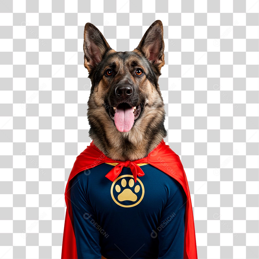 Cachorro com Fantasia de Super Herói PNG Transparente