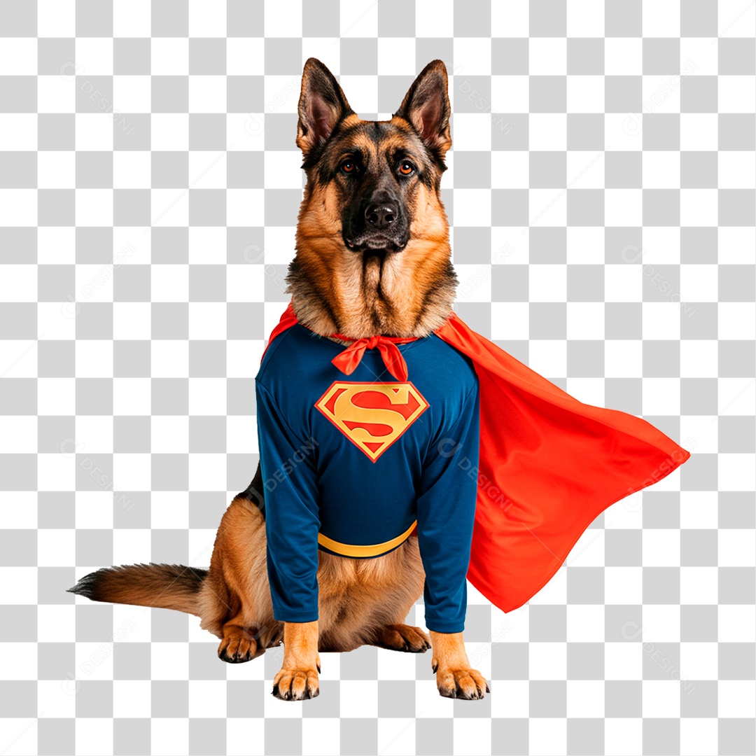 Cachorro com Fantasia de Super Herói PNG Transparente