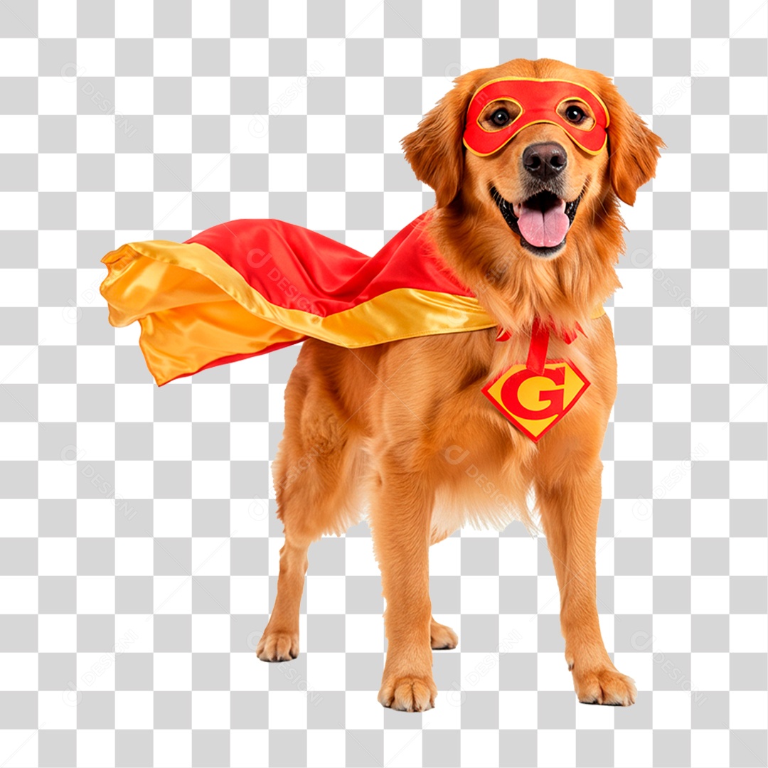 Cachorro com Fantasia de Super Herói PNG Transparente