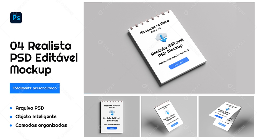 Papelaria Mockup Social Media PSD Editável