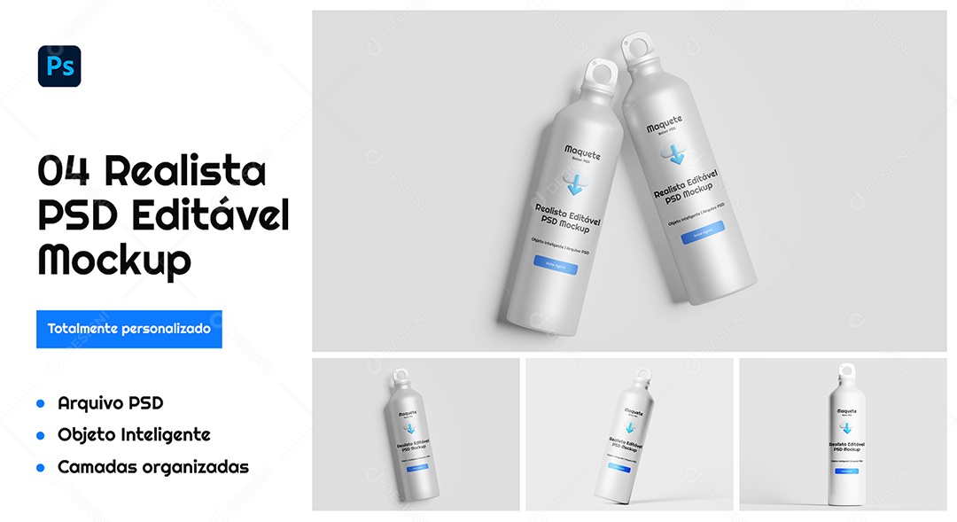 Mockup Garrafas de Líquido PSD Editável